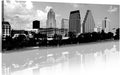Austin Skyline Wall Art Black and White City Building for Living Room Cityscape Canvas Print Modern Home Decor Artwork Framed 14x48 Inch 1 Panels Panorama Pictures Landscape Poster Decoration-Ruum Studio Home