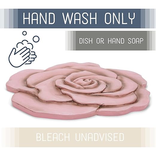 NAT & Jules Rose Flower Shaped Dimensional Indoor Outdoor 12 inch Cast Resin Decorative Garden Stepping Stone, Patio, Walkway Sculpture Yard Art, Pink-Ruum Studio Home