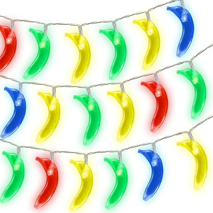 Couah [ 8 Modes & Timer ] Tropical Fruit Banana String Lights, 16 FT Summer String Lights with 30LED Banana Lights, Summer Fairy Lights Battery Operated for Tropical Beach Party Birthday Summer Decor-Ruum Studio Home