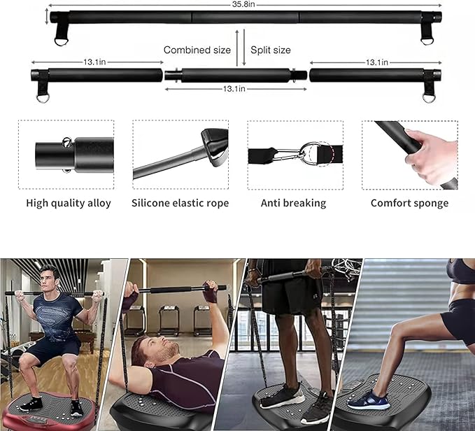 Vibration Plate Exercise Machine - Whole Body Workout Vibration Platform Lymphatic Drainage Machine for Weight Loss Home Fitness with Resistance Bands Remote-Ruum Studio Home