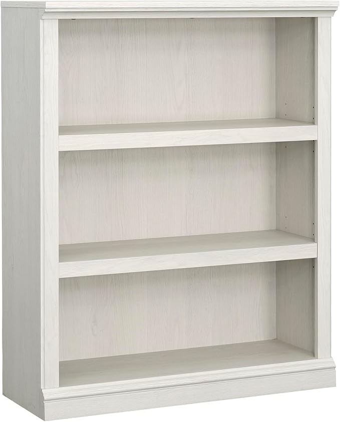 Sauder 3 Tier Book Shelf Wooden Bookcase Multipurpose Bookshelf for Home Office, Living Room, in Glacier Oak-Ruum Studio Home