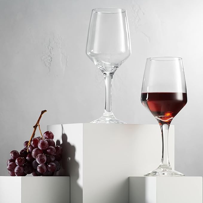 Godinger Wine Glasses, Italian Made Red Wine Glasses, Wine Glass, Stemmed Drinking Glasses, Glass Cups - Made in Italy, 15oz, Set of 4-Ruum Studio Home
