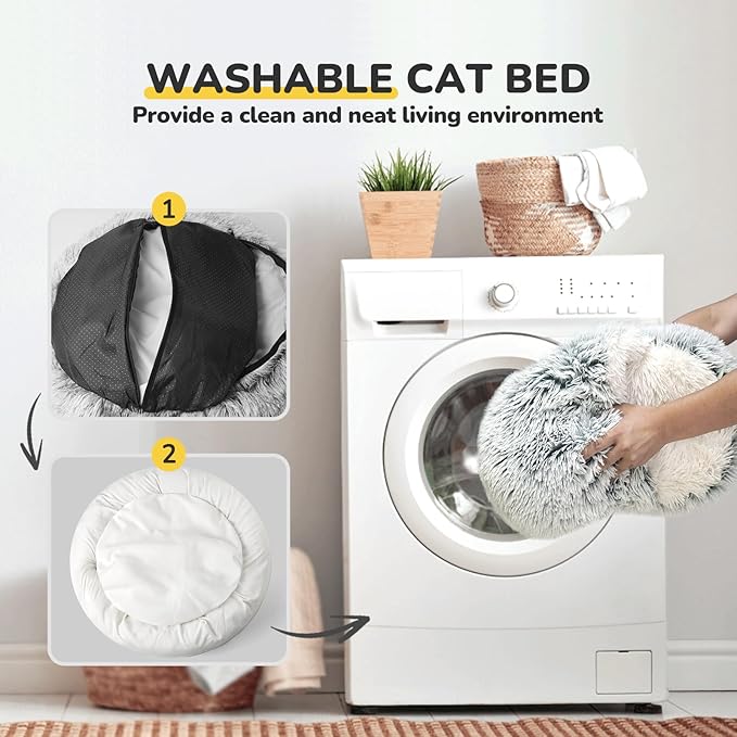 CATISM Cozy Plush Hooded Cat Bed, Indoor/Outdoor, Self-Warming Cave, Removable Washable Non-Slip Bottom-Ruum Studio Home