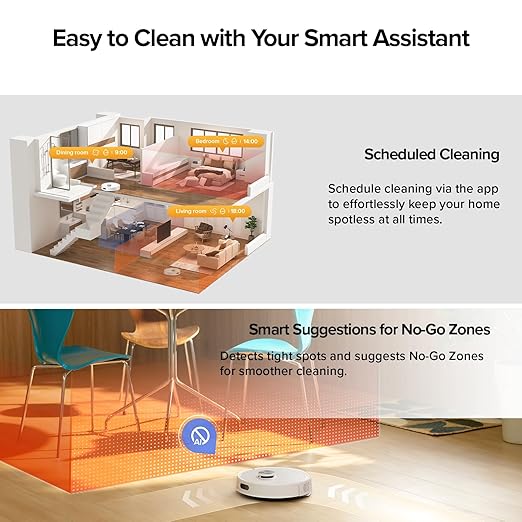 roborock Q7 M5+ Robot Vacuum and Mop, Upgraded from Q5 Max+, 7 Weeks Self-Emptying, 10000Pa Suction, Dual Anti-Tangle System, for Pet Hair & Carpet, PreciSense LiDAR Navigation, App Control, White-Ruum Studio Home