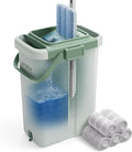 JOYMOOP Mop and Bucket Set - Mops for Floor Cleaning & Wall Cleaner with Long Handle, Include 5 Microfiber Mop Pads - Green Bucket (X-Large)-Ruum Studio Home