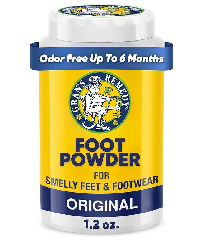 Gran's Remedy Shoe Deodorizer and Foot Powder for Smelly Feet - Effective Shoe Odor Eliminator in Travel Size - Absorbs Sweat and Moisture for Shoes and Feet - Unscented-Ruum Studio Home