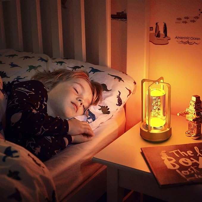 Portable Table Lamp for Outdoor Indoor: Cordless Rechargeable Desk Lamp with 3 Color Stepless Dimmable - Metal Battery Operated Small Lantern Light for Restaurant/Bedroom/Bar/Coffee Shop/Camping-Ruum Studio Home