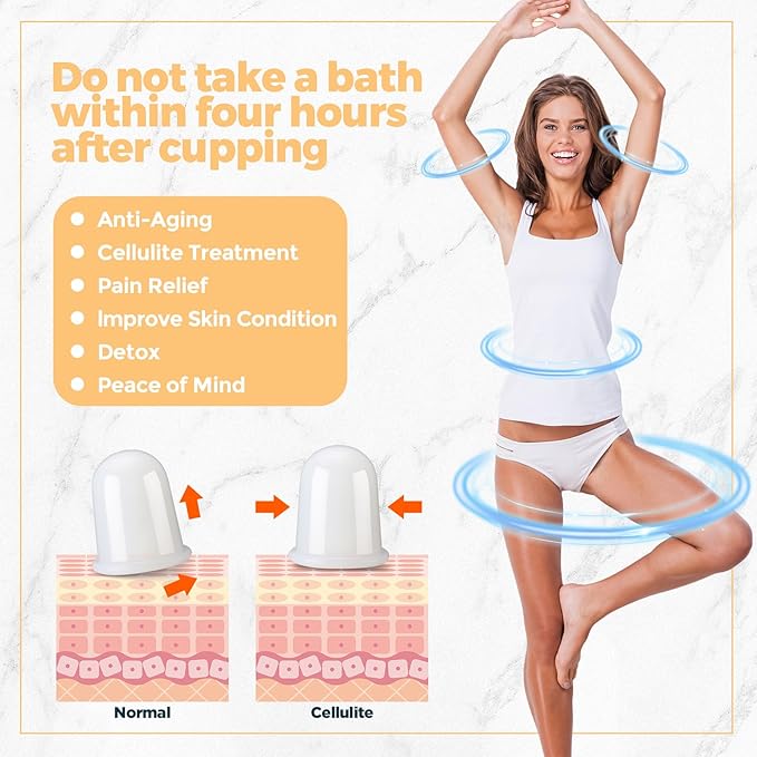 TrelaCo 12 Pcs 2 Size Cupping Therapy Set Silicone Anti Cellulite Cupping Kit for Massage Therapy Cupping Therapy Set Vacuum Suction Cup for Arthritis Relief, Pain Reduction Adults Home Use (White)-Ruum Studio Home