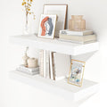 Deep Floating Shelves | 30 Inch Floating Shelves for Wall Set of 2 | 12 Inch Deep White Shelves for Living Room Bathroom Laundry Room Bedroom Kitchen Home Office - White-Ruum Studio Home
