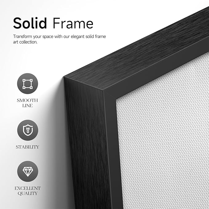 Framed Extra Large Abstract Wall Art for Living Room, Modern Horizontal Gray Canvas Prints Paintings Artwork for Walls, Black Grey Pictures for Hallway DiningRoom Bedroom Office Wall Decor Big Size 30x60 In-Ruum Studio Home