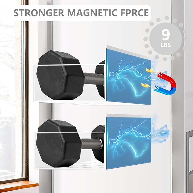 Magnetic Spice Rack Organizer for Fridge Seasoning Organizer for Kitchen Storage With Screw Magnetic Shelf for Oven, RV,Garage,Bathroom (White, 4pack)-Ruum Studio Home