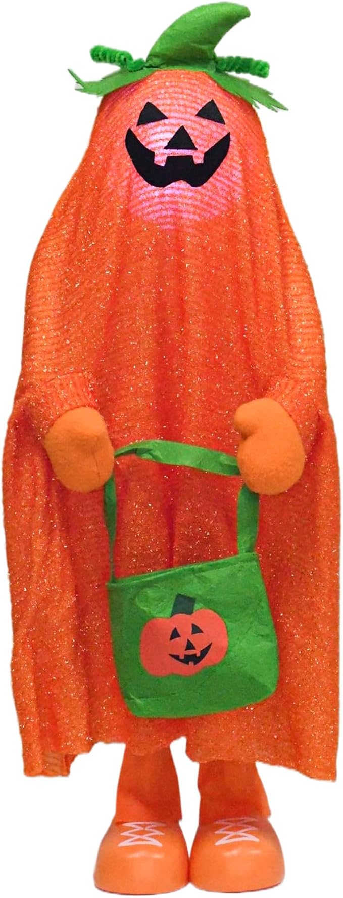 32" Front Porch Light up Halloween Pumpkin Figure Décor, Kit Standing Trick or Treat Indoor and Outdoor Decorations-Pumpkin-Ruum Studio Home