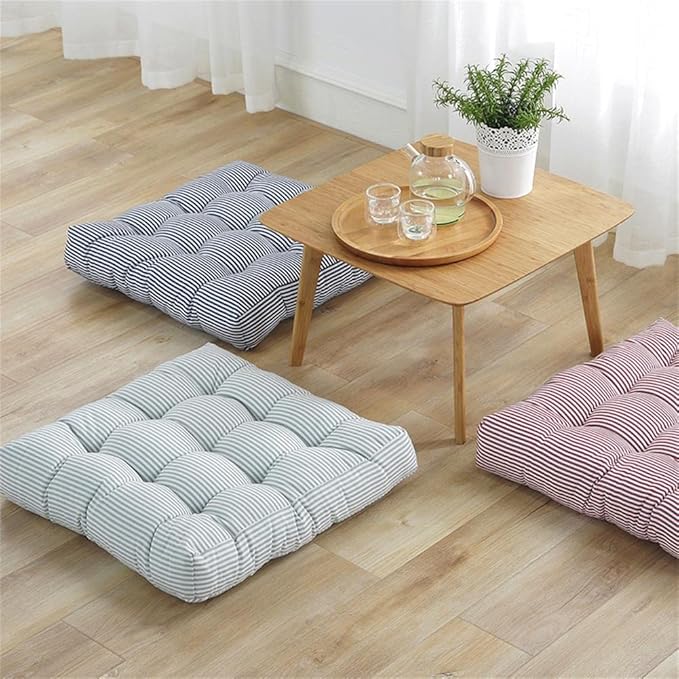 Tiita Chair Cushions 22"x22" Square Windows Pad for Adults Seating Pillows Set of 2, Blue-Ruum Studio Home