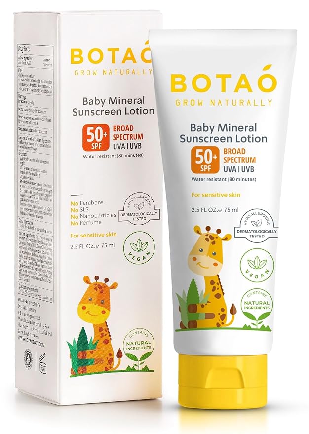 Baby 100% mineral Zinc Oxide baby sunscreen – safe natural sunblock lotion for babies: SPF50 Broad Spectrum UVA UVB,For sensitive skin Baby Face Body Protection, Sunblock Cream 2.5 Oz-Ruum Studio Home