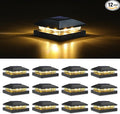 VOLISUN 4x4 Solar Post Cap Light 12pack,Solar Fence - Cap Lights Outdoor Waterproof for Wooden/Vinyl Post,Black Deck Post Cap Light Solar Powered with Warm White for Garden/Patio/Porch-Ruum Studio Home