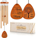 40th Wedding Anniversary Wind Chime, Happy 40th Anniversary Romantic Gifts for Couple, Parents, Wife, Husband, Friends, Ruby Anniversary's Keepsake Gifts Ideas, Large-36''-Ruum Studio Home