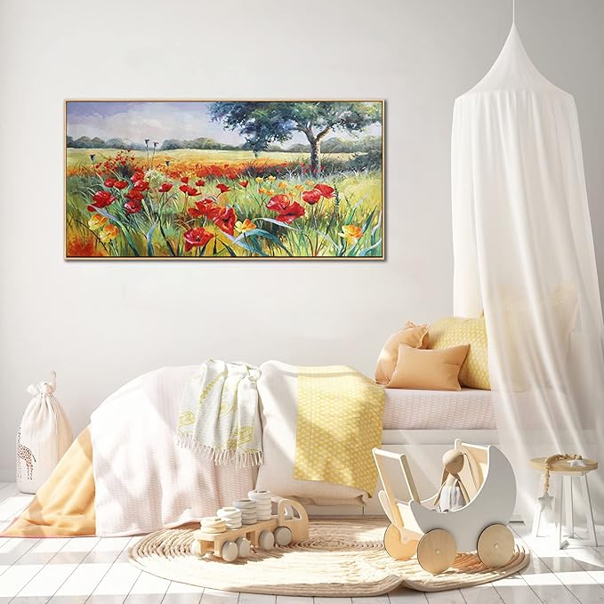 Green Tree Wall Art - Large Canvas for Living Room & Bedroom - Framed 24x48-Ruum Studio Home