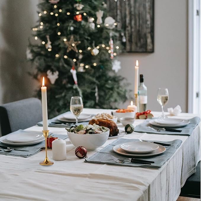 Vintage Gold Brass Taper Candle Holders for Candlesticks, Fireplace & Party - Set of 3-Ruum Studio Home