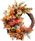 20Inch Fall Wreaths for Front Door,Fall Decorations for Home,Autumn Wreaths with Pumpkin Peony Sunflowers Berry Wreaths,Fall Door Wreath for Thanksgiving Halloween Farmhouse Home Outdoor Indoor Decor-Ruum Studio Home