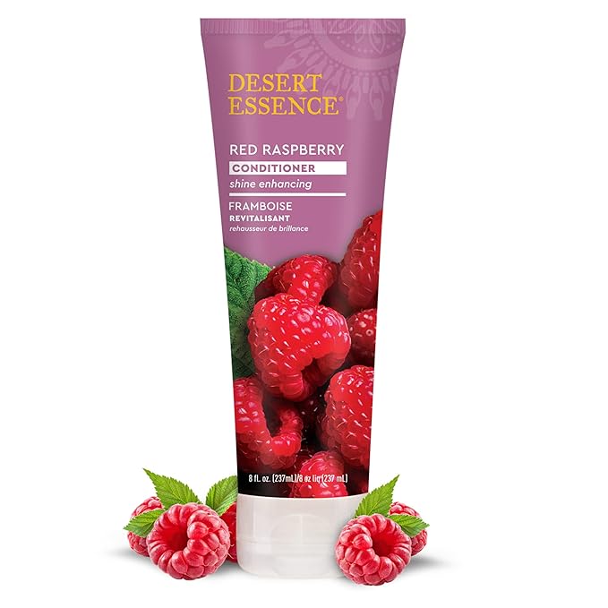 Desert Essence Red Raspberry Conditioner - 8 Fl Ounce - Shine Enhancing - Vitamin A & C - Smooth & Silky - Strengthing - Shea Butter - Calcium & Magnesium - Vitamin B5-Ruum Studio Home