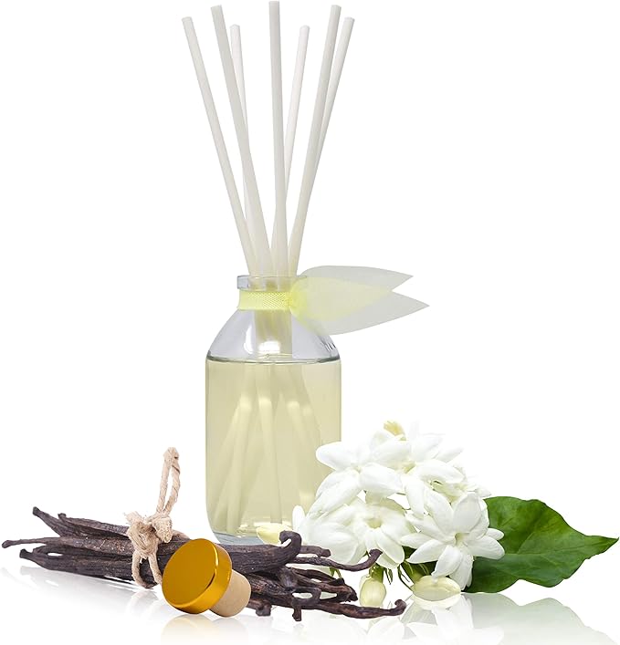 LOVSPA Reed Diffuser Set, Sparkling Grapefruit Scented Oil Diffuser with Sticks, Home Fragrance Accessories for Bathroom Shelf Decor, Aroma Diffusers for Home or Office Desk, USA Made-Ruum Studio Home