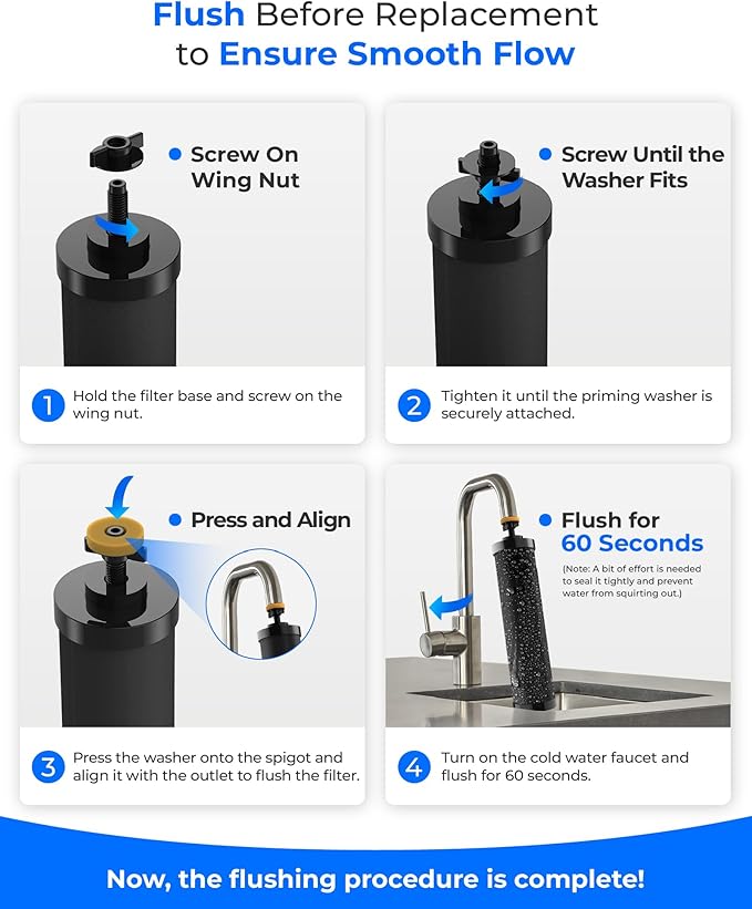 [New Upgraded Ultrafiltration] Waterdrop Black Water Filter, Replacement for Berkey® BB9-2® Black Purification Elements, Berkey® Gravity Water Filter System, 2 Pack-Ruum Studio Home