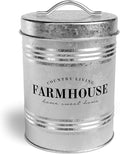 Amici Home Farmhouse Galvanized Canister | Dry Food Storage Container | Airtight Lid | 76 Oz Capacity | Farmhouse Décor | Rustic Metal Canister for Kitchen Countertop-Ruum Studio Home