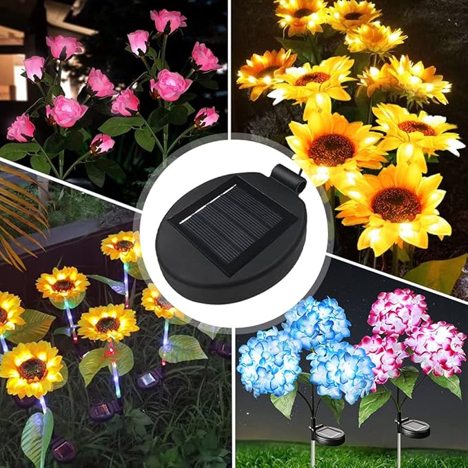 Solar Lantern Top LED Panel Lantern Lid Lights Replacement Part for Outdoor Flower DIY Solar Flower Lights Garden Patio Decor (4PCS)-Ruum Studio Home