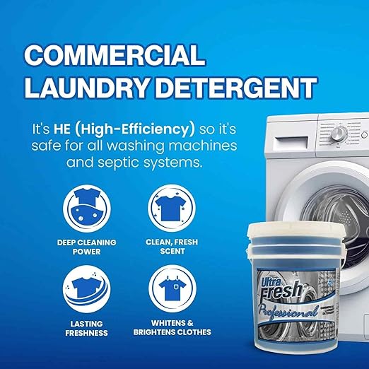 Ultra Fresh® Professional™ Commercial Laundry Detergent, 5 Gallons – Liquid with Easy Dispensing Pump for All Machine Types, up to 640 Loads-Ruum Studio Home