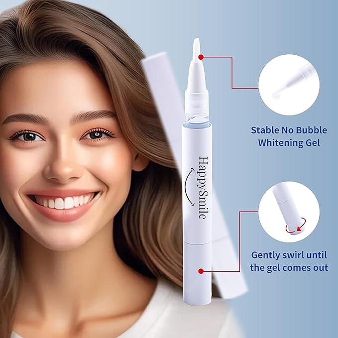 HappySmile LED & Pen Teeth Whitening Kit - Professional Oral Care for White Teeth - Includes Teeth Whitening Pen & LED for a Brighten Your Smile - Premium Teeth Whitening kit-Ruum Studio Home