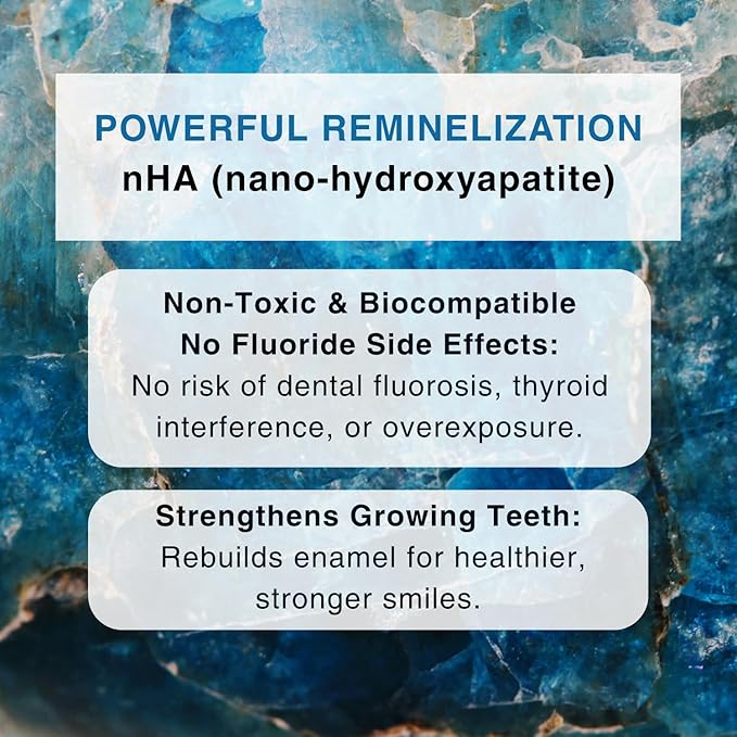 Kids Fluoride Free Bamboo Salt Toothpaste with nHA - Pure Dew | Nano Hydroxyapatite, Remineralizing, Strengthening Enamel for First Teeth, Safe to Swallow (3oz)-Ruum Studio Home
