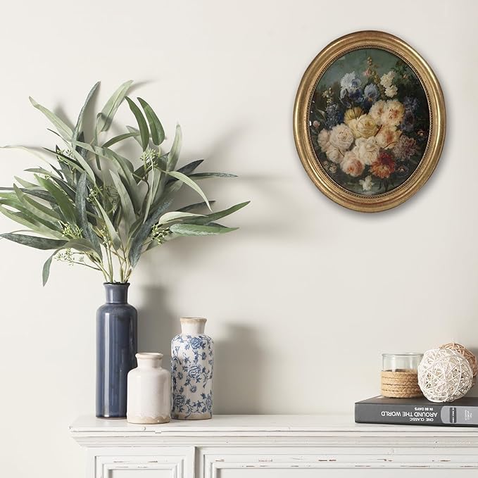 Ceramic Vintage Vases Set of 3, Blue and White Flower Decorative Vase Chinoiserie Decor Rustic Farmhouse Retro Floral Vases for Table Bookshelf Mantel Kitchen Living Room Office-Ruum Studio Home