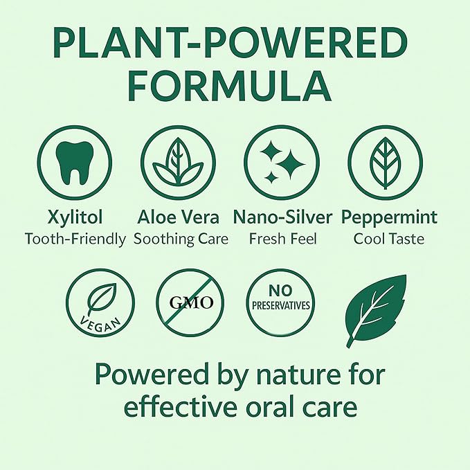 Xyli Swish - All Natural Formulated Nano Silver, Xylitol & Aloe Mouthwash - Alcohol and Fluoride Free - Oral Rinse to Fight Bad Breath & Dry Mouth - Peppermint Flavor - 16oz.-Ruum Studio Home