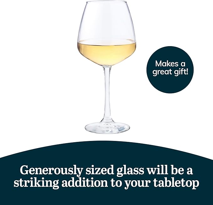 Libbey Vina Diamond Balloon Wine Glasses Set, Unique Angular Red Wine Glasses Set of 12, Large, Elegant Glass Wine Glasses for Celebratory Events-Ruum Studio Home