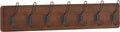 HBCY Creations Rustic Brown Solid Wood Wall Mounted Coat Rack with Shelf, 7 Hooks, 34" Long - Kitchen, Mudroom, Entryway, Bathroom - Includes Mounting Hardware, Coat Hanger, Dog Leash Hooks-Ruum Studio Home
