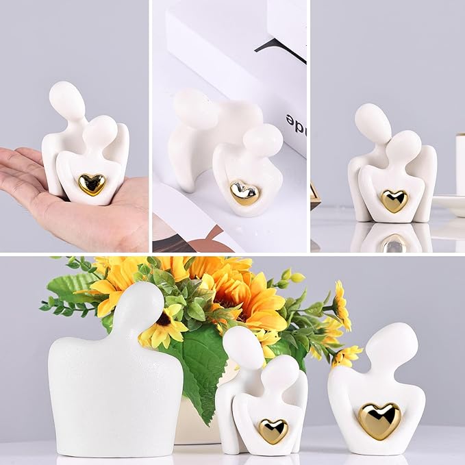 XMGZQ Mini Couple Statue Tv Stand Decor Items for Living Room Home Decor,Bedroom Decor for Couples Sculpture for Anniversary Wedding,Love Gifts for Couples 2025,Knick Knacks for Shelves-Ruum Studio Home