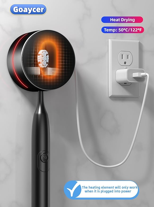 Toothbrush Holders for Bathroom,Smart Toothbrush Cleaner with Heat Dryer, Rechargeable Toothbrush Covers-Ruum Studio Home