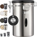 Veken Coffee Canister, 39OZ Large, Airtight Stainless Steel Food Storage Container for 2.2lbs Coffee Beans, Ground, Sugar, Tea, Flour, Rice, Cereal, Cookies Jars, Bar Accessories & Gifts, Silver-Ruum Studio Home
