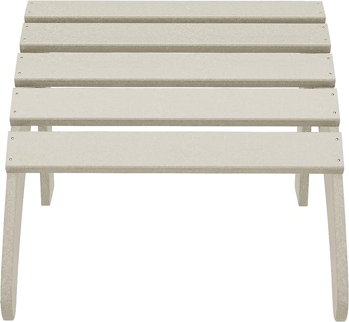 WestinTrends Outdoor Ottoman, Patio Adirondack Ottoman Foot Rest, All Weather Poly Lumber Folding Foot Stool for Adirondack Chair, Widely Used for Outside Porch Pool Lawn Backyard, Sand-Ruum Studio Home