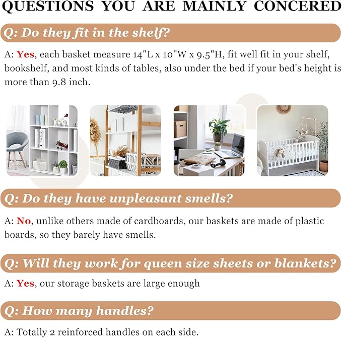 6 Pack Large Toy Box Chest, Collapsible Sturdy Toy Storage Organizer Bins Baskets for Kids, Boys, Girls, Nursery, Playroom, Shelf Baskets for Lego Puzzle Balls, Game Organizer (14L*10W*9.5H)-Ruum Studio Home