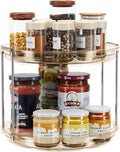 LAMU 2 Tier Lazy Susan Turntable Organizer 9.25'' Rotating Spice Rack Organization for Cabinet, Kitchen, Pantry, Countertop, Bathroom, Vanity, Medicine Cabinet Organizer, Amber-Ruum Studio Home