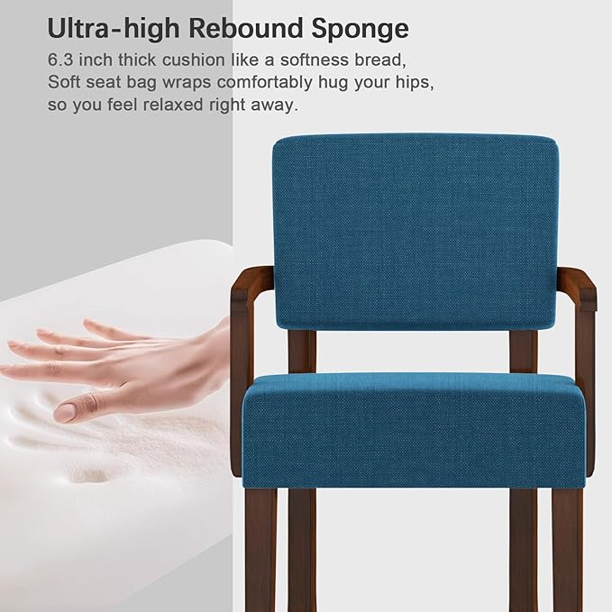 Accent Chair with Wood Frame, Arm Chairs Oversize with Soft Seat and Armrests for Living, Dining, Bed, Reading, and Waiting Rooms-Ruum Studio Home