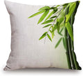 TSSOHU Green Bamboo Farmhouse Pillow Cover Cotton Linen Decorative Square Throw Pillow Cover 18x18 Inch for Sofa Couch Decoration-Ruum Studio Home