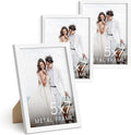 HAUS AND HUES 5x7 White Metal Picture Frames - Photo Frames 5X7 - Features Premium Aluminum, Vertical Hanging, Easel Back for Tabletop, Home, Office (5x7 in, White, Set of 3)-Ruum Studio Home