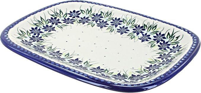 Blue Rose Polish Pottery Sierra Medium Rectangular Serving Platter-Ruum Studio Home