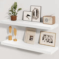 Fun Memories White Floating Shelves 36 Inch Long, 8 Inch Deep Floating Shelf for Wall, 36" W x 8" D Floating Shelves Set of 2, White Deep Wall Shelves for Bedroom, Living Room, Kitchen-Ruum Studio Home