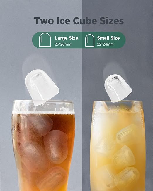Silonn Countertop Ice Maker, 9 Cubes Ready in 6 Mins, 26lbs in 24Hrs, Self-Cleaning Ice Machine with Ice Scoop and Basket, 2 Sizes of Bullet Ice for Home Kitchen Office Bar Party, Green-Ruum Studio Home