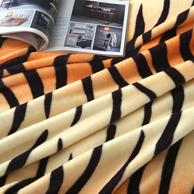 MERRYLIFE Tiger Stripe Print Throw Blanket Decorative Fleece Throw | Ultra-Plush Colorful | Couch Blanket Travel Lap | Home Gift Use(50" 60",Tiger)-Ruum Studio Home