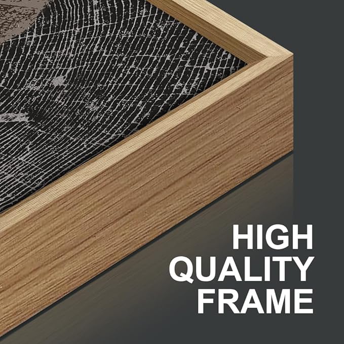 SIGNINART Beige Tree Ring Framed Canvas Wall Art Set, Abstract Black and White Rustic Wood Wall Decor, Neutral Wood Stump Artwork, Modern Art Prints for Bedroom Living Room Office 16"x24"x3-Ruum Studio Home