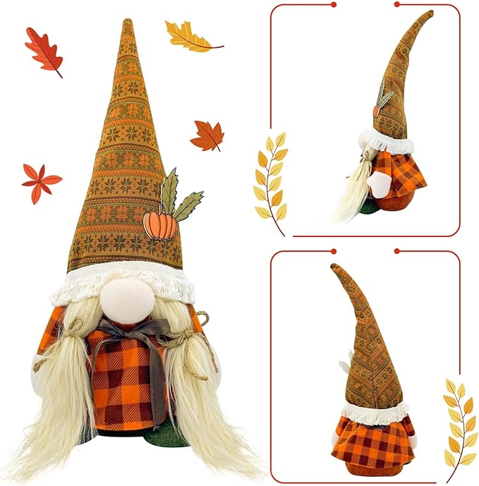 Lovinland Fall Decor - Fall Decorations for Home - Cute Thanksgving Gnomes Plush Doll for Office, Indoor, Room, Mantel, Shelf, Tiered Tray, Porch, Desk, Harvest Table Centerpieces - Autumn Gifts-Ruum Studio Home
